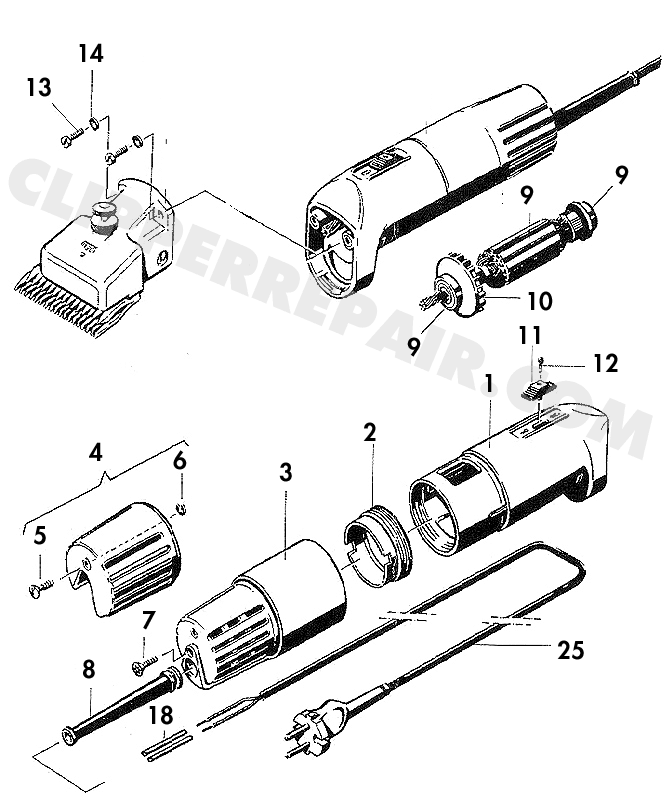 Aesculap GT374 Clipper diagram (large) #1