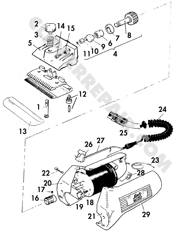 Lister Showman Rechargeable Clipper diagram (large) #1