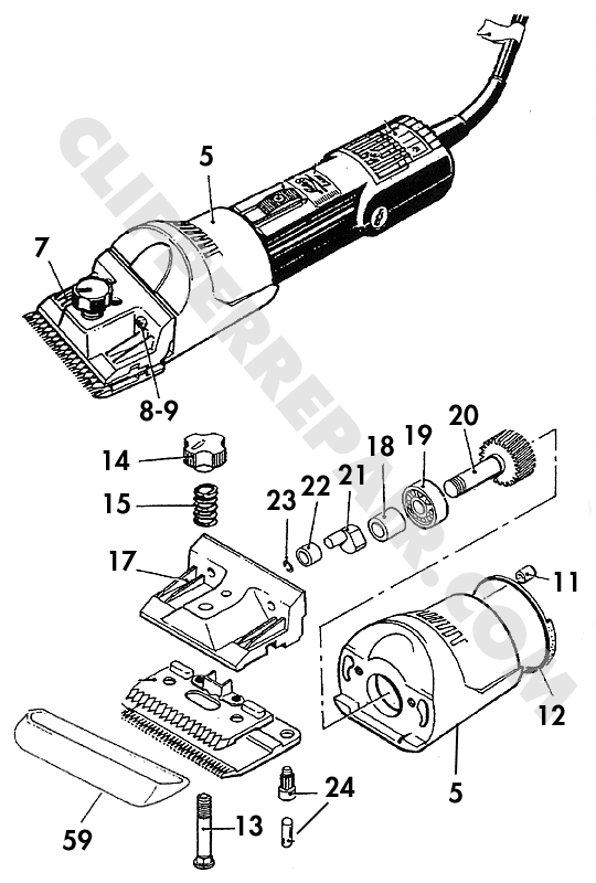 Lister Laser 2 Clipper w/Case diagram #1