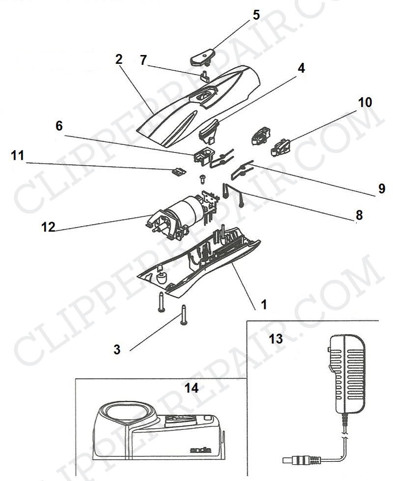 Andis (RBC) Pro Clip Pulse Ion Purple diagram #1